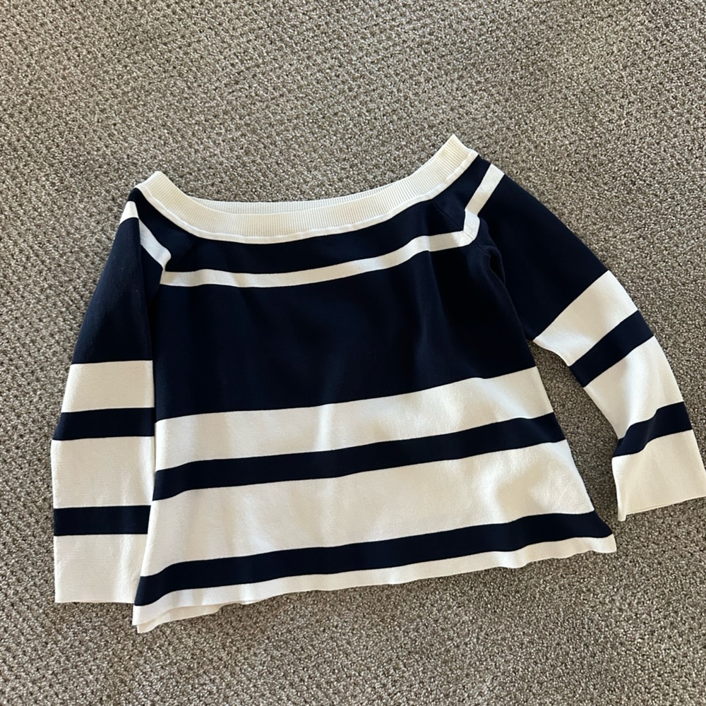 Striped Off-Shoulder Sweater